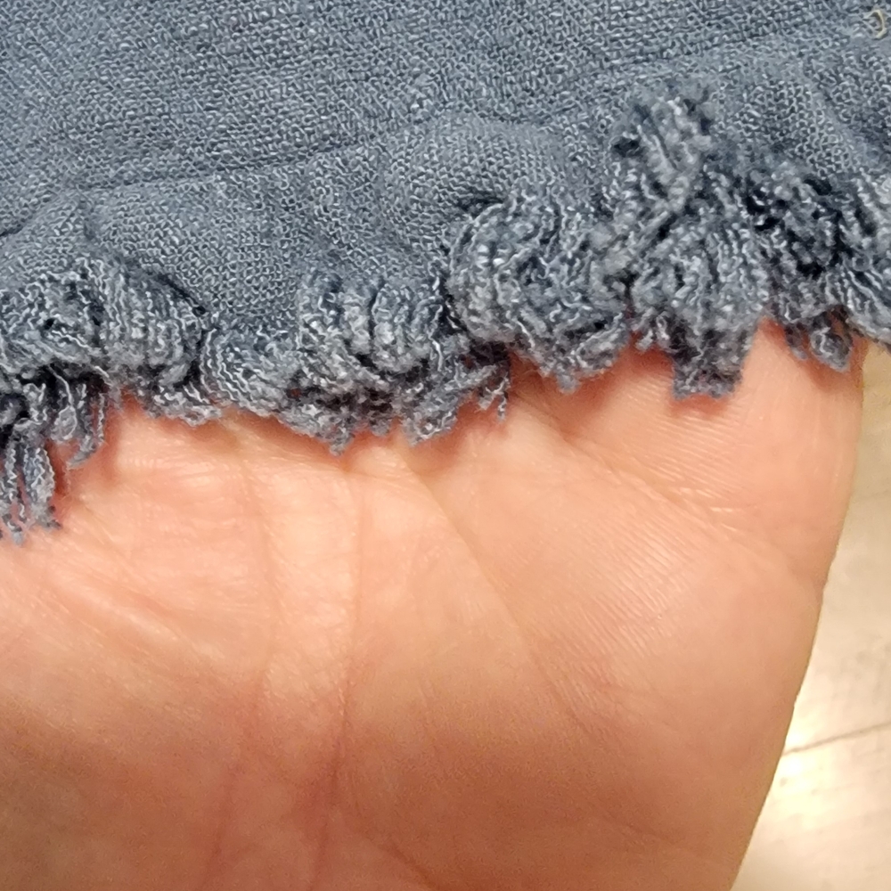 Umgee Soft Blue Linen Like Top - Picture 5 of 7
